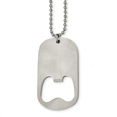 Functional Bottle Opener 22 inch Necklace Stainless Steel Brushed SRN2321-22 by Chisel, MPN: SRN232…