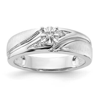 Sterling Silver 1-.025 Rnd Center, 2-.015 Rnd Diamond Engagement Ring RTD1073EI40025-SSAA