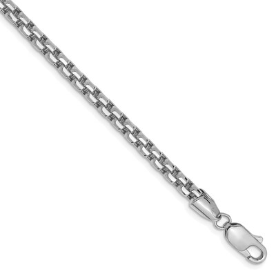7 Inch 3.6mm Hollow Round Box Chain 14k White Gold BC191-7, MPN: BC191-7, 886774568775
