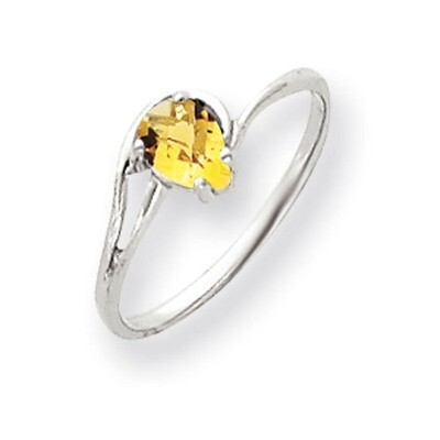 Citrine Ring 14k white Gold 6x4mm Pear Y4627CI, MPN: Y4627CI, 883957470245