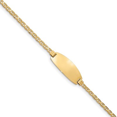 7 Inch Oval ID Anchor Bracelet 14k Gold LID89-7, MPN: LID89-7, 883957590837