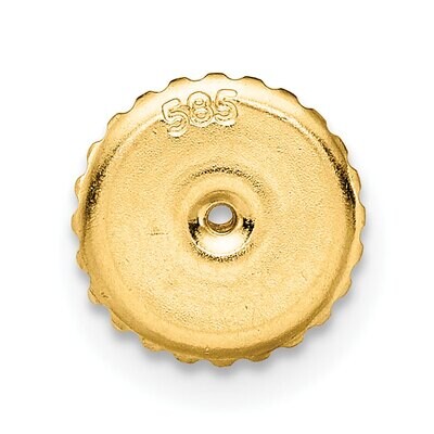 2 Hole Large Threaded Ear Nut 14k Yellow Gold YG2683, MPN: YG2683,