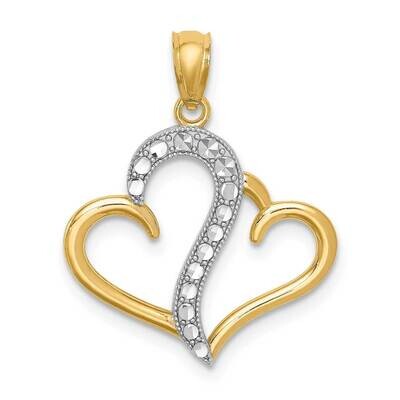 Diamond-cut Journey Hearts Pendant 14k White Gold Rhodium C4667, MPN: C4667, 883957998268