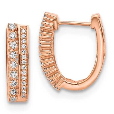 Diamond Fancy Hoop Earrings 14k Rose Gold EM3884-050-RA, MPN: EM3884-050-RA, 883957258423