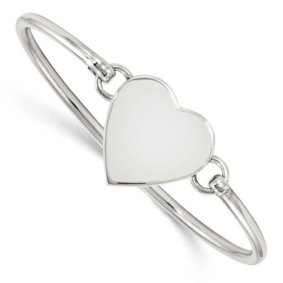 Engravable Heart Bangle Sterling Silver Polished QB1137, MPN: QB1137, 191101107320