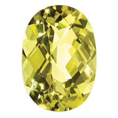 Lemon Quartz 10X8mm Oval Checkerboard AA Quality Gemstone LQ-1008-OVX-AA, MPN: LQ-1008-OVX-AA,