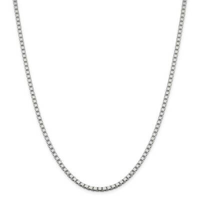 3.25mm Box Chain 28 Inch Sterling Silver QBX060-28, MPN: QBX060-28,