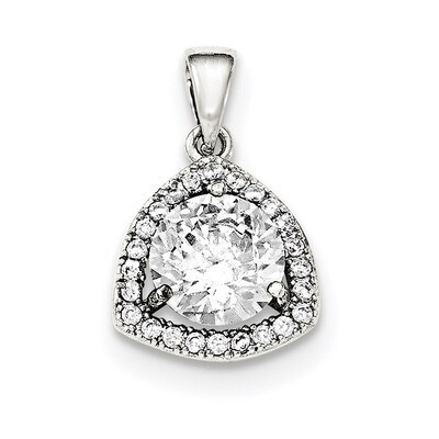 CZ Diamond Pendant Sterling Silver Polished QP4129, MPN: QP4129, 883957777313