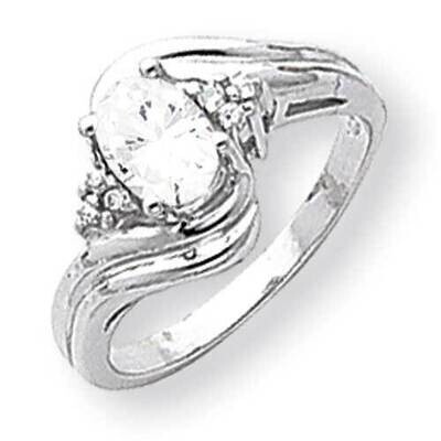 7x5mm Oval Cubic ZirconiDiamond Ring 14k White Gold Y2222CZ_AA, MPN: Y2222CZ_AA, 883957552392