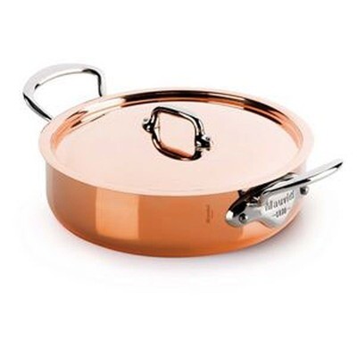 Mauviel M150S Rondeau with Copper Lid 24cm 9.5 Inch 3.2 Qt.