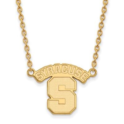 Syracuse University Large Pendant with Chain Necklace Gold-plated Silver GP014SYU-18, MPN: GP014SYU…