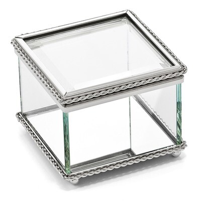 Nickel-plated Hinged Square Glass Box GL7487, MPN: GL7487, 47105036107