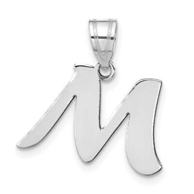 Script Letter M Initial Pendant 14k White Gold Polished YC1438WM, MPN: YC1438WM, 196904086681