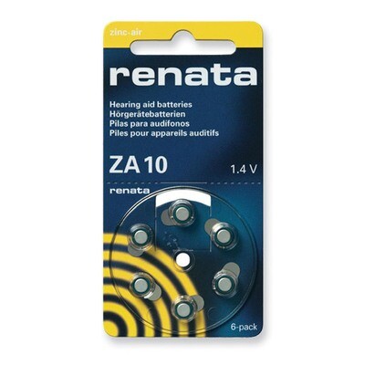 Type 10 Renata Hearing Aid Batteries Package of 6 RB10Z, MPN: RB10Z,