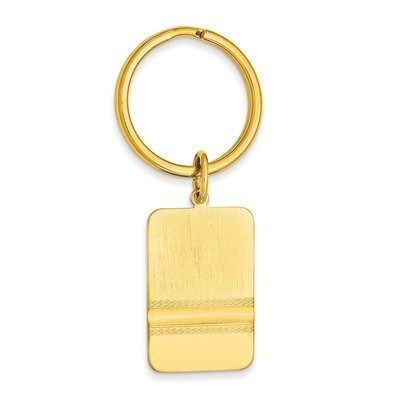 Gold-Plated Kelly Waters Satin Key Ring With Polished End KW699