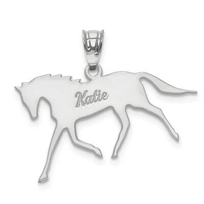 Laser Polished Horse Name Pendant Sterling Silver Rhodium-plated XNA690SS, MPN: XNA690SS, 886774556…