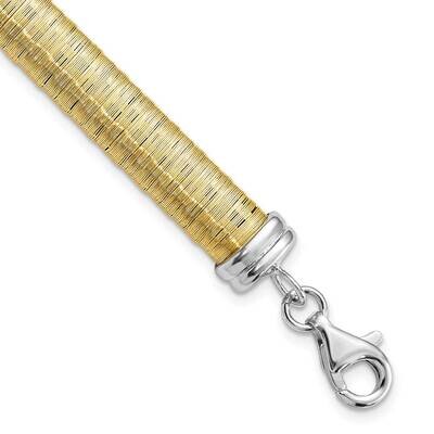 Sterling Silver Gold-tone Wire Wrapped with 1in ext Bracelet SSCMEI18304-7.5