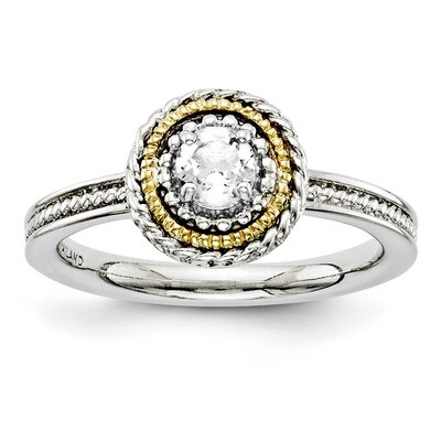 14k Gold White Topaz Ring - Sterling Silver QSK917, MPN: QSK917, 886774229782