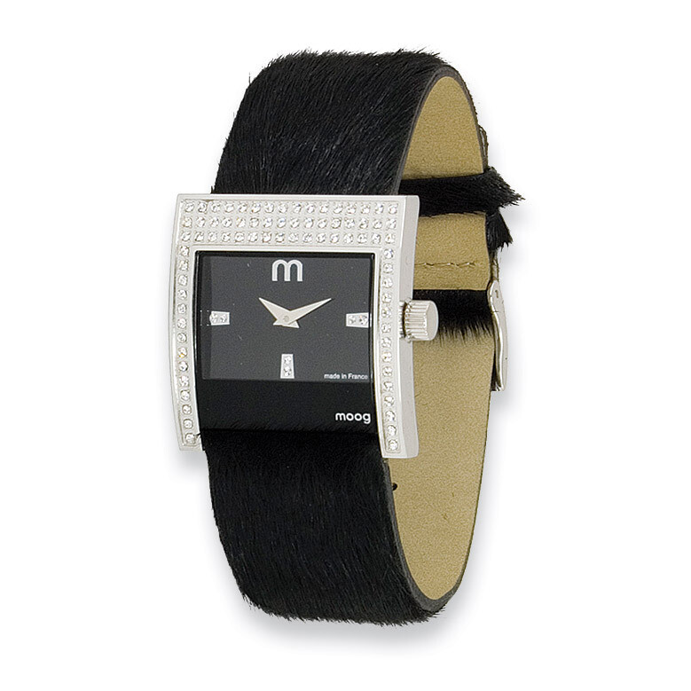 Moog Champs Elysees Black Dial Black Leather Watch - Fashionista