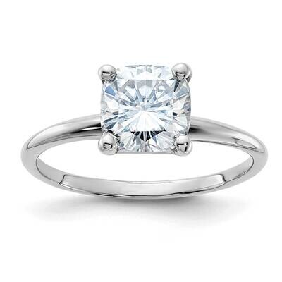 1 3/4ct. D E F Pure Light Cushion Moissanite Solitaire Ring 14k White Gold WGSH15C-14MP, MPN: WGSH1…