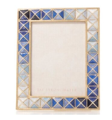 Jay Strongwater Abaculus 3 x 4 Indigo Pyramid Picture Frame SPF5876-284, MPN: SPF5876-284,