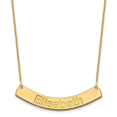 Polished Curved Arial Rounded Bar Necklace 14k Gold Medium XNA1239Y, MPN: XNA1239Y,