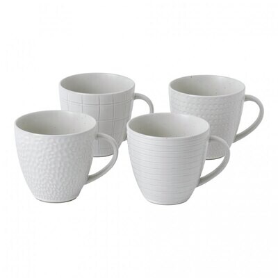 Royal Doulton Maze Grill White Mug 12.6 Oz Set of 4 Mixed, MPN: 40034482, 701587401739