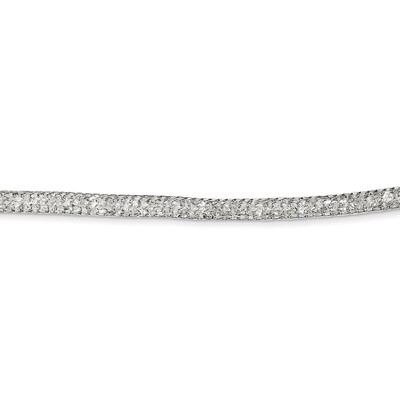 18 Inch Mesh &amp; Strass Crystal Necklace Sterling Silver QH4933-18, MPN: QH4933-18, 191101276774