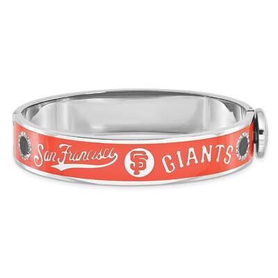 MLB San Francisco Giants Silver-tone Enameled &amp; Crystal Hinged Bracelet GITHEB