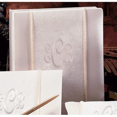 Ivory Brocade Monogram(240 Signatures, 3 Ring Binder) Memory Book GL9815