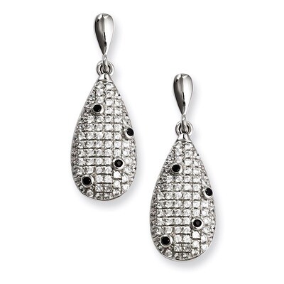 CZ Brilliant Embers Dangle Post Earrings Sterling Silver QMP699