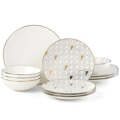 Lenox Trianna White 12-Piece Dinnerware Set 886123, MPN: 886123,