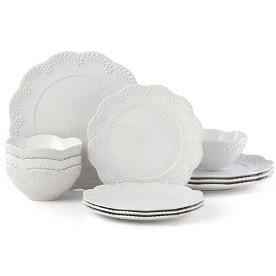 Lenox Floral Reactive White 12-Piece Dinnerware Set 884535, MPN: 884535,