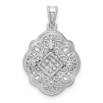 1/8Ct. Diamond Vintage Pendant 14k White Gold PM5174-013-WA, MPN: PM5174-013-WA, 843642051524