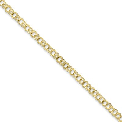 Solid Double Link Charm Bracelet 7 Inch 10k Gold 10CH2-7, MPN: 10CH2-7, 883957430089