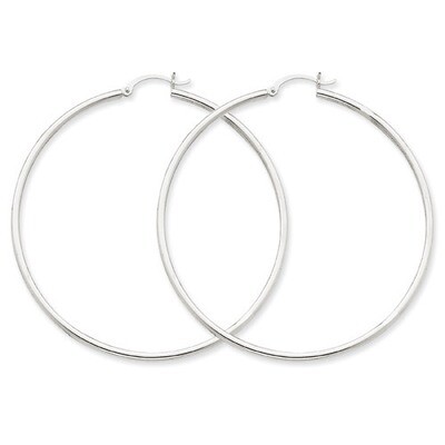 Lightweight Hoop Earrings 14k White Gold T835L, MPN: T835L, 883957286549