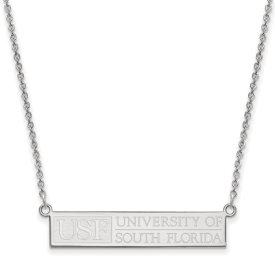 LA University of South Florida Small Pendant Necklace Sterling Silver Rhodium-plated SS031USFL-18, …