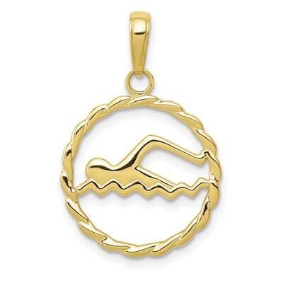 Swimming Inside Frame Pendant 10k Gold 10K4959, MPN: 10K4959, 63721818736