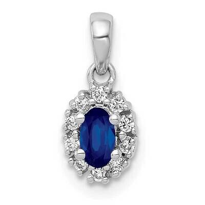 .32 Sapphire Oval Halo Pendant 14k White Gold Diamond PM5252-SA-010-WA, MPN: PM5252-SA-010-WA, 8839…