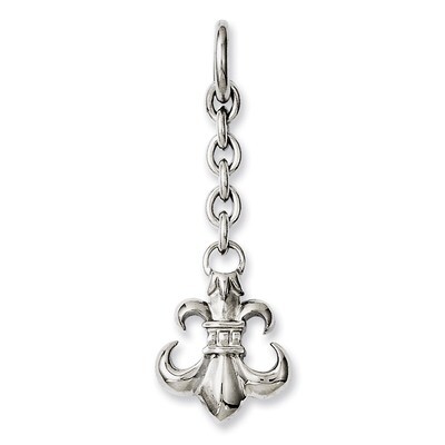 Fleur De Lis Interchangeable Charm Pendant Stainless Steel SRCH215