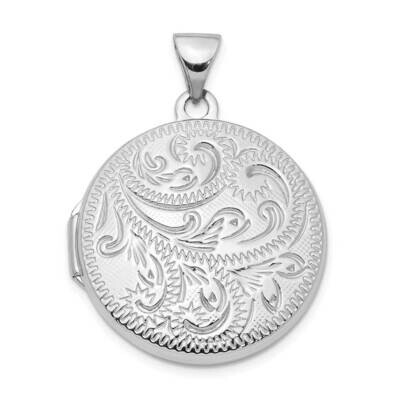 20mm Scroll Round Locket Sterling Silver Rhodium-plated QLS967, MPN: QLS967, 886774074528