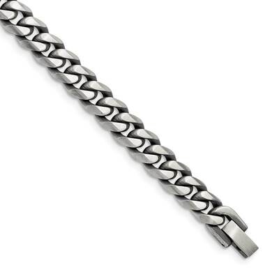 Brushed 9mm Curb 8.25 Inch Bracelet Stainless Steel Antiqued SRB2776-8.25, MPN: SRB2776-8.25, 19110…
