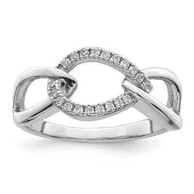 Teardrop CZ Diamond Ring Sterling Silver Rhodium-Plated Polished QR7275, MPN: QR7275,