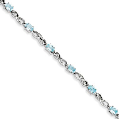 Blue Topaz Figure 8 Bracelet Sterling Silver QX873BT, MPN: QX873BT, 883957492322