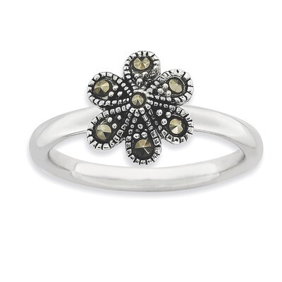 Marcasite Scalloped Ring - Sterling Silver QSK818, MPN: QSK818, 886774180915