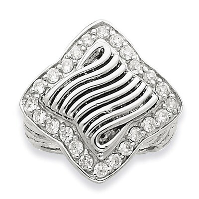 Antiqued CZ Ring Sterling Silver QR2644-6