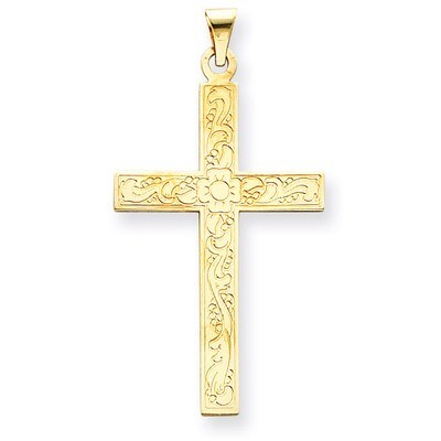 Floral Design Cross Pendant 14k Gold XR140, MPN: XR140, 886774151649