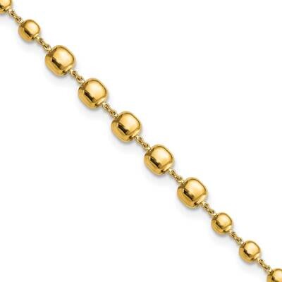 Puffed Squares Fancy Link 7.5 Inch Bracelet 14k Gold Polished FB1935-7.5, MPN: FB1935-7.5, 88395781…