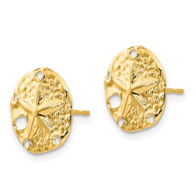 Sand Dollar Post Earrings - 14k Gold SE2056 by Madi K, MPN: SE2056, 883957004358