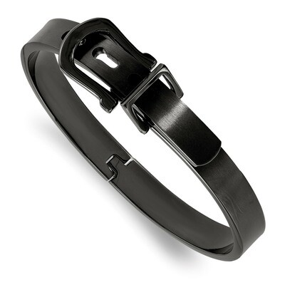 IP-plated Buckle Hinged Bangle Stainless Steel Brushed Black SRB1861 by Chisel, MPN: SRB1861, 19110…